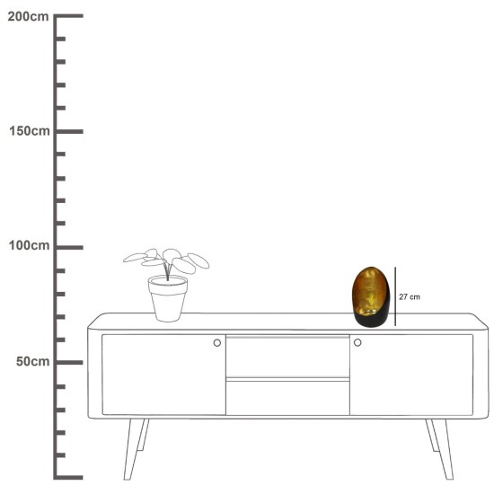 Κηροπήγιο  Μαύρο Μέταλλο 17x17x27cm