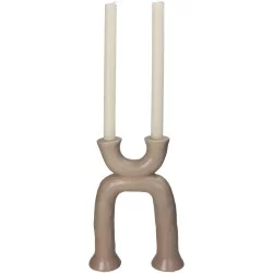 Κηροπήγιο  Μπεζ Κεραμικό 19.5x6.5x27cm