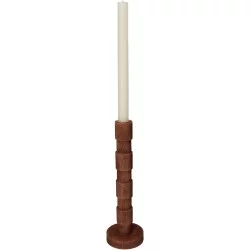 Κηροπήγιο  Καφέ Polyresin 8.8x8.8x29.5cm
