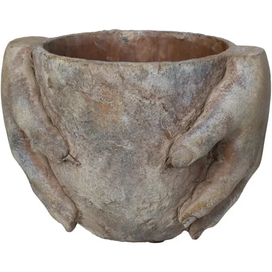 Κασπώ Χέρια Καφέ Τσιμέντο 20.5x15.5x14.5cm Κασπώ Χέρια Καφέ Τσιμέντο 20.5x15.5x14.5cm