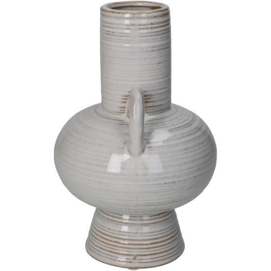 Βάζο Μπεζ Κεραμικό 13.5x13.5x21.4cm Βάζο Μπεζ Κεραμικό 13.5x13.5x21.4cm