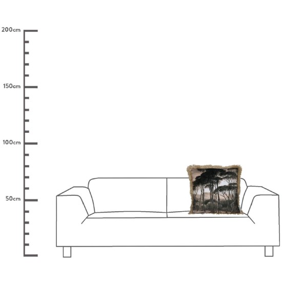 Μαξιλάρι Δάσος Καφέ Βελούδο 45x45cm Μαξιλάρι Δάσος Καφέ Βελούδο 45x45cm