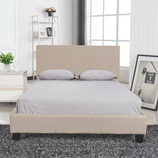 Κρεβάτι  AZALEA Capuccino PU 213x131x88cm (Στρώμα 120x200cm)