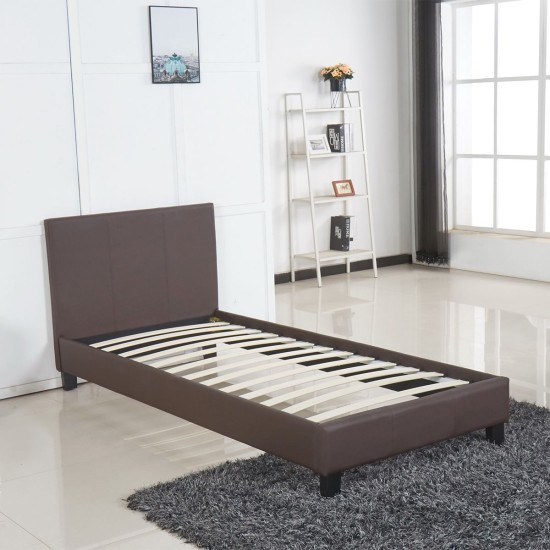 Κρεβάτι AZALEA Σκούρο Καφέ PU 213x101x88cm (Στρώμα 90x200cm) Κρεβάτι AZALEA Σκούρο Καφέ PU 213x101x88cm (Στρώμα 90x200cm)