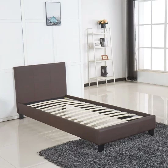 Κρεβάτι  AZALEA Σκούρο Καφέ PU 213x101x88cm (Στρώμα 90x200cm)