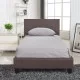 Κρεβάτι  AZALEA Σκούρο Καφέ PU 213x101x88cm (Στρώμα 90x200cm)