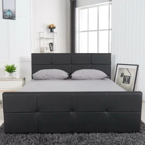 Κρεβάτι  ANEMONE Μαύρο PU Με Αποθηκευτικό Χώρο 217.5x170.5x100cm(Στρώμα 160x200cm)