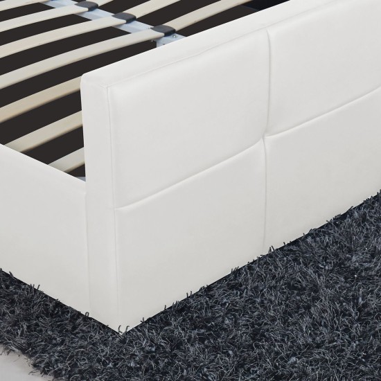 Κρεβάτι  ANEMONE Λευκό PU Με Αποθηκευτικό Χώρο 217.5x170.5x100cm (Στρώμα 160x200cm)