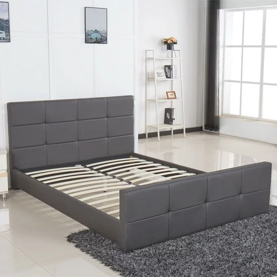 Κρεβάτι  ANEMONE Γκρι PU 216x160.5x93cm (Στρώμα 150x200cm)