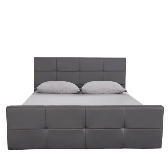 Κρεβάτι  ANEMONE Γκρι PU 216x160.5x93cm (Στρώμα 150x200cm)