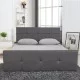 Κρεβάτι  ANEMONE Γκρι PU 216x160.5x93cm (Στρώμα 150x200cm)
