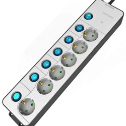 Entac Πολύπριζο 6 Θέσεων με Ξεχωριστούς Διακόπτες 3G1.5 1.5m Entac Πολύπριζο 6 Θέσεων με Ξεχωριστούς Διακόπτες 3G1.5 1.5m