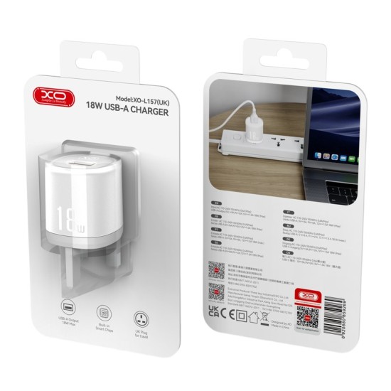 XO L157(UK) QC3.0 18W Φορτιστής Λευκό XO L157(UK) QC3.0 18W Φορτιστής Λευκό