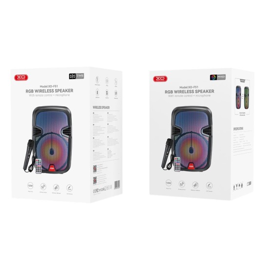 XO F51 Colored Jade Εξωτερικό Ηχείο RGB Bluetooth 10W XO F51 Colored Jade Εξωτερικό Ηχείο RGB Bluetooth 10W