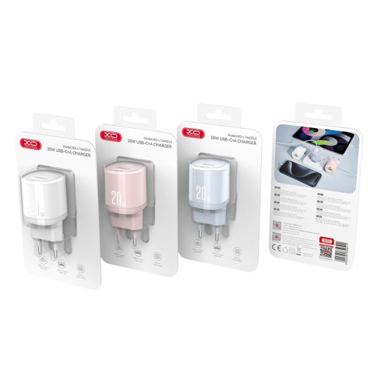XO L144(EU) PD20W 1USB-A+1USB-C Φορτιστής Λευκό XO L144(EU) PD20W 1USB-A+1USB-C Φορτιστής Λευκό