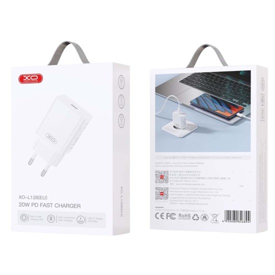 XO L126 USB-C PD20W Fast Charging Charger XO L126 USB-C PD20W Fast Charging Charger
