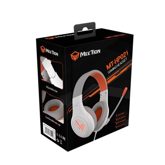 Meetion MT-HP021 Gaming Ακουστικά Άσπρο + Πορτοκαλί Meetion MT-HP021 Gaming Ακουστικά Άσπρο + Πορτοκαλί