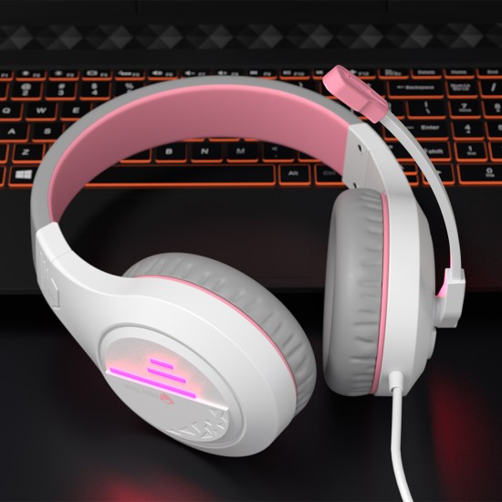 Meetion MT-HP021 Gaming Ακουστικά Άσπρο + Ρόζ Meetion MT-HP021 Gaming Ακουστικά Άσπρο + Ρόζ