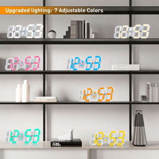 EDUP EH-LED1319 3D LED Wall Clock 9.5 Remote Control Digital Nightlight EDUP EH-LED1319 3D LED Wall Clock 9.5 Remote Control Digital Nightlight
