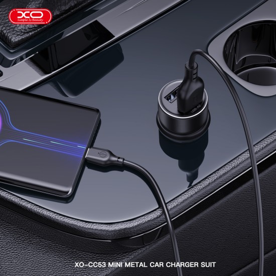 XO CC53 Dual USB 12W Φορτιστής Αυτοκινήτου Καλώδιο Type-C XO CC53 Dual USB 12W Φορτιστής Αυτοκινήτου Καλώδιο Type-C