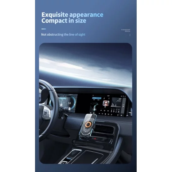 XO WX038 Διαφανής Βάση Ασύρματης Φόρτισης Αυτοκινήτου 2 σε 1 - Αεραγωγού & με Βεντούζα 15W