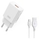 XO L127 USB-A QC18W Φορτιστής Γρήγορης Φόρτισης με Type-C Καλώδιο