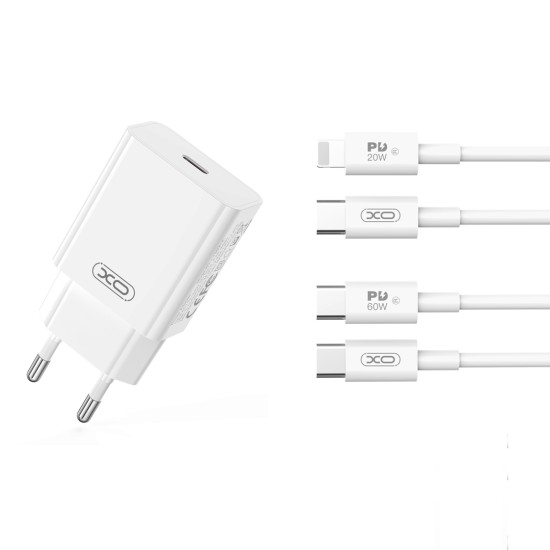 XO L126 USB-C PD20W Fast Charging Charger with Lightning cable(NB-Q189A)