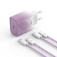 XO CE18 Φορτιστής Γρήγορης Φόρτισης EU 30W USB-C Με Type-C Καλώδιο (NB260) Μωβ
