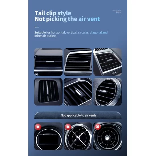 XO WX038 Διαφανής Βάση Ασύρματης Φόρτισης Αυτοκινήτου 2 σε 1 - Αεραγωγού & με Βεντούζα 15W