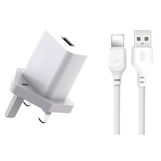 XO L99 Φορτιστής UK με Καλώδιο Lightning  2.4A