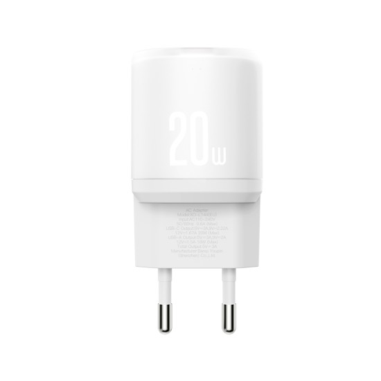XO L144(EU) PD20W 1USB-A+1USB-C Φορτιστής Λευκό XO L144(EU) PD20W 1USB-A+1USB-C Φορτιστής Λευκό