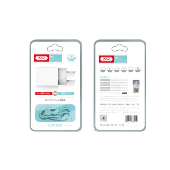 XO L65EU 2.4A Διπλής Θύρας USB Φορτιστής για Micro