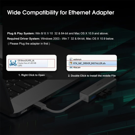 EDUP EP-9606 10/100/1000Mbps USB3.0 LANAdapter + USB 3.0 Port EDUP EP-9606 10/100/1000Mbps USB3.0 LANAdapter + USB 3.0 Port