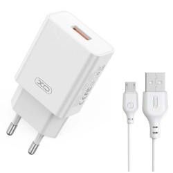 XO L127 USB-A QC18W Φορτιστής Γρήγορης Φόρτισης με Micro Καλώδιο