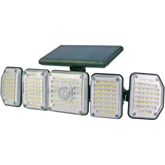 Entac Ηλιακός Προβολέας Τοίχου 2.5W SMD CCT 5 Κεφαλές Φωτοκύτταρο και Τηλεχειριστήριο Entac Ηλιακός Προβολέας Τοίχου 2.5W SMD CCT 5 Κεφαλές Φωτοκύτταρο και Τηλεχειριστήριο