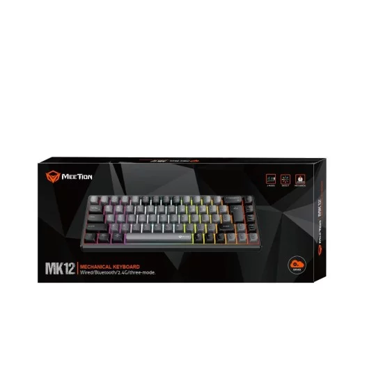 Meetion MK12 Ενσύρματο Bluetooth Gaming Πληκτρολόγιο Μαύρο US Meetion MK12 Ενσύρματο Bluetooth Gaming Πληκτρολόγιο Μαύρο US