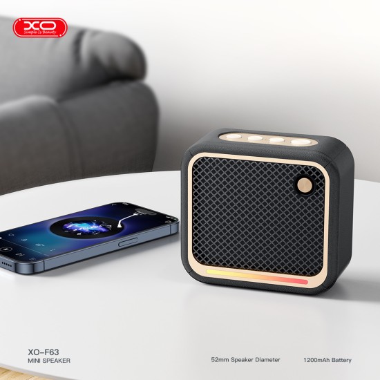 XO F63 Joy Φορητό Bluetooth Ηχείο FM-Radio 5W Μαύρο