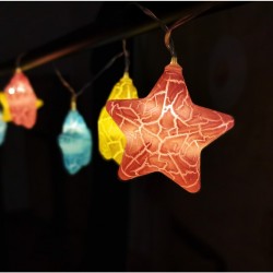 Entac Χριστουγεννιάτικα Εσωτερικά 10 LED Ραγισμένα Αστέρια Θερμό 1,65μ (2xAA Δεν περιλαμβ.)