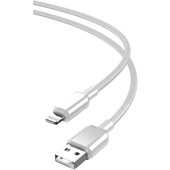 XO NB249 5A PVC Shiny Colorful Lightning Data Cable White XO NB249 5A PVC Shiny Colorful Lightning Data Cable White