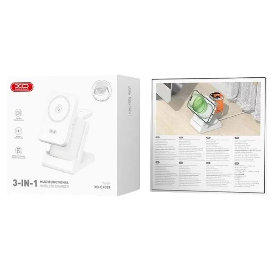 XO CX033 Powerbank + Apple Watch + Ασύρματος φορτιστής ακουστικών 3 σε 1