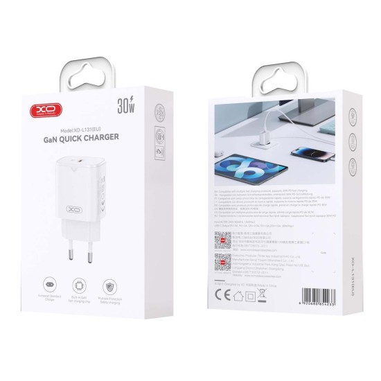 XO L131 (EU) PD30W USB-C Φορτιστής Γρήγορης Φόρτισης XO L131 (EU) PD30W USB-C Φορτιστής Γρήγορης Φόρτισης