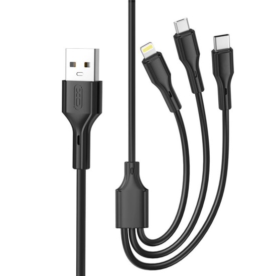 XO NB230 Καλώδιο Φόρτισης + Data 3 σε 1 2.4A Μαύρο XO NB230 Καλώδιο Φόρτισης + Data 3 σε 1 2.4A Μαύρο