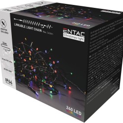 Entac Χριστουγεννιάτικα Λαμπάκια Επέκταση IP44 240 LED Πολύχρωμα 24m (Χωρίς Τροφοδοτικό)