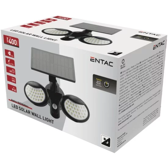 Entac Ηλιακό Φως Τοίχου 10W SMD 2 Κεφαλές με Ανιχνευτή Κίνησης Entac Ηλιακό Φως Τοίχου 10W SMD 2 Κεφαλές με Ανιχνευτή Κίνησης