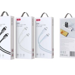 XO NB-Q250B Καλώδιο Φόρτισης & Data PD 60W Type-C σε Type-C PVC 1m Μπλέ
