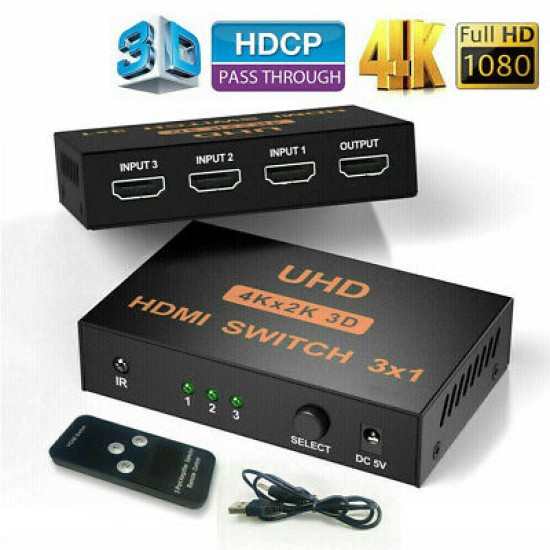 ATC HDMI Switch Μεταλλικό 3 In / 1 Out 4K x 2K Remote ATC HDMI Switch Μεταλλικό 3 In / 1 Out 4K x 2K Remote