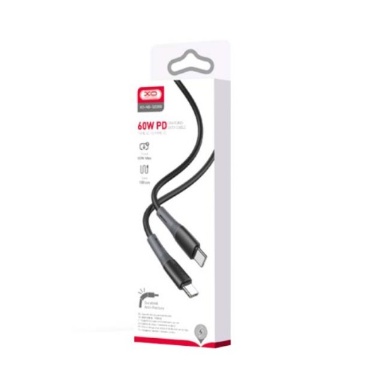 XO NB-Q226B 60W silicone two-color Type-c to Type-c data cable Black XO NB-Q226B 60W silicone two-color Type-c to Type-c data cable Black