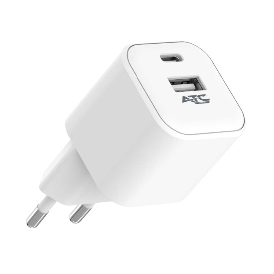 ATC-CH10 Φορτιστής PD με 2 Θύρες USB-Α & Type-C 12W