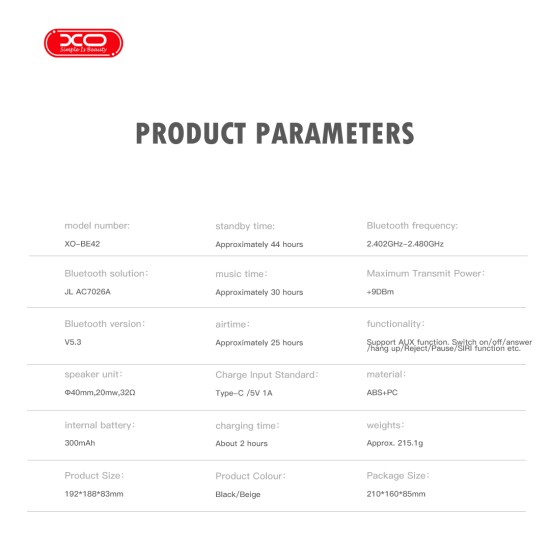 XO BE42 Scarlet Μεταλλικά Αναδιπλούμενα Ακουστικά Bluetooth (Μπεζ) XO BE42 Scarlet Μεταλλικά Αναδιπλούμενα Ακουστικά Bluetooth (Μπεζ)