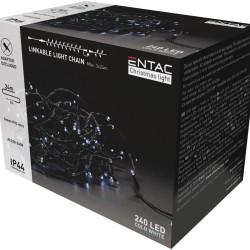 Entac Χριστουγεννιάτικα Λαμπάκια Επέκταση IP44 240 LED Ψυχρό 24m (Χωρίς Τροφοδοτικό)